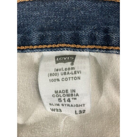 Levi’s 514 slim straight blue jeans excellent condition Size 33x32 Vintage - Picture 6 of 9